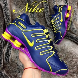 nike shox blue and yellow